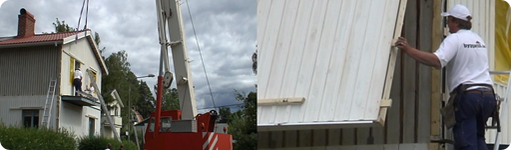 Tilläggsisolering — illustration av väggsektion